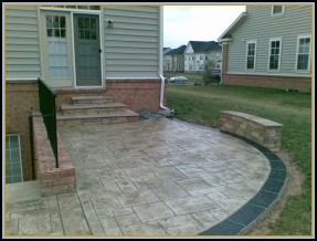 Patio w/ Seating Wall and Stone Steps