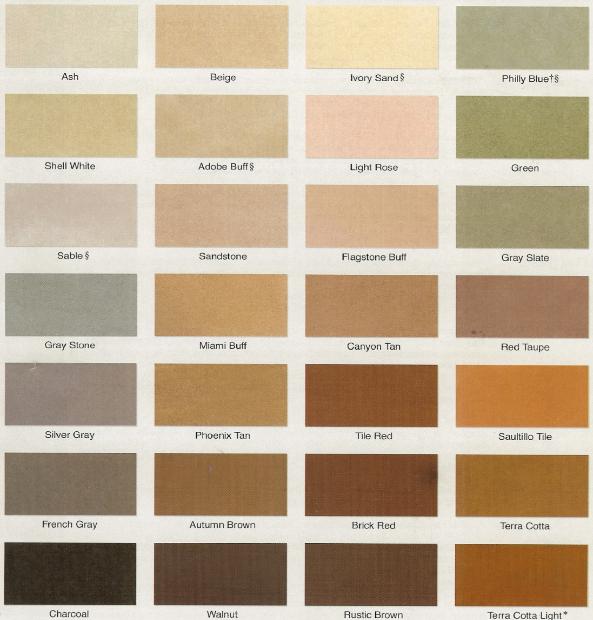 Pavers Color Charts